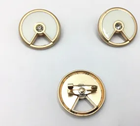Golden & Pearl White Clip Cufflinks