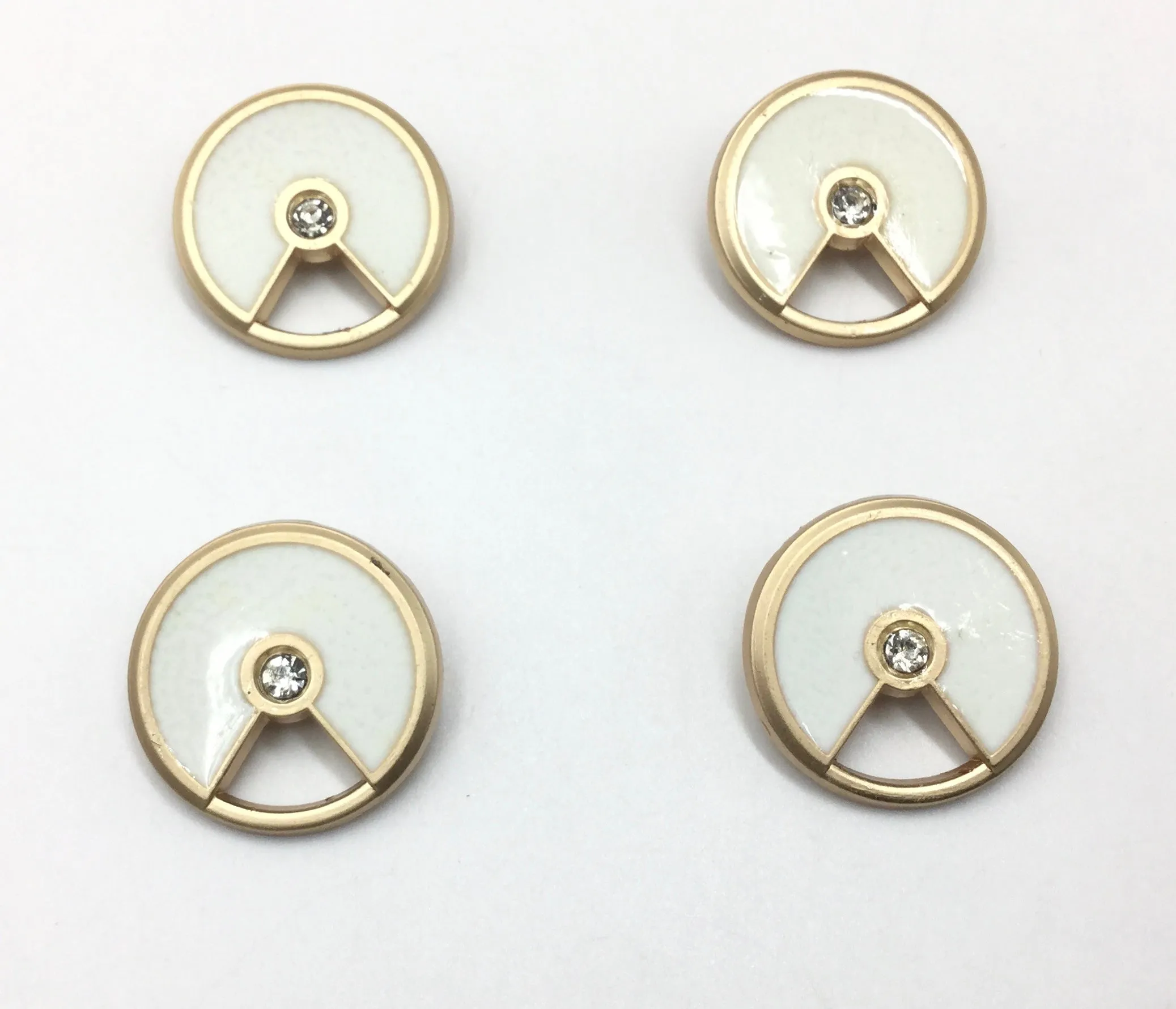 Golden & Pearl White Clip Cufflinks