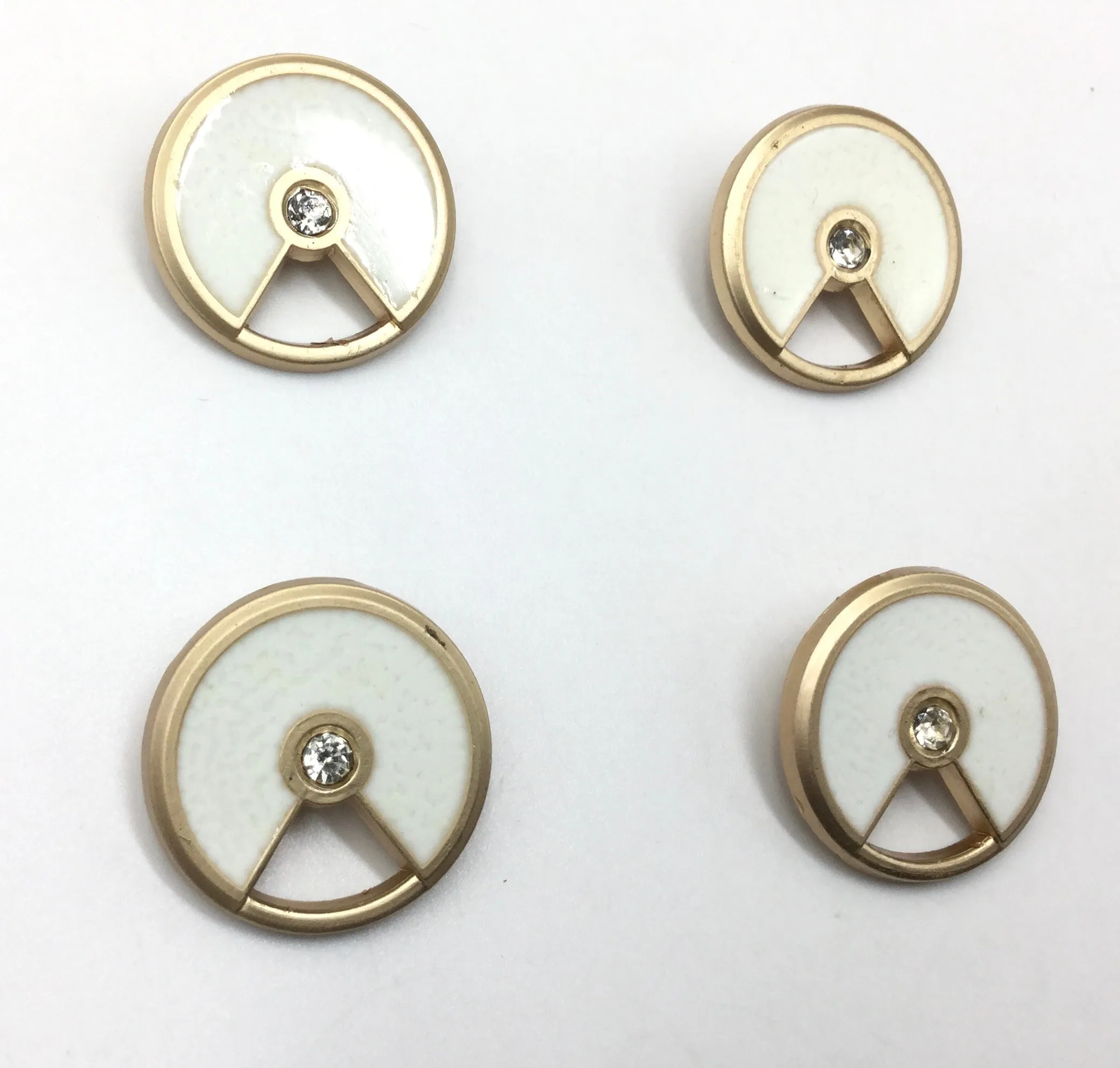 Golden & Pearl White Clip Cufflinks