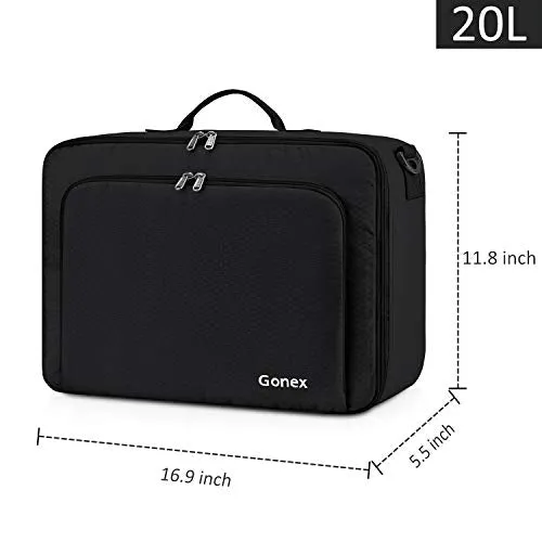 Gonex Travel Duffel Bag, Portable Carry on Luggage Personal Item Bag for Airlines, Water& Tear-Resistant 20L Black