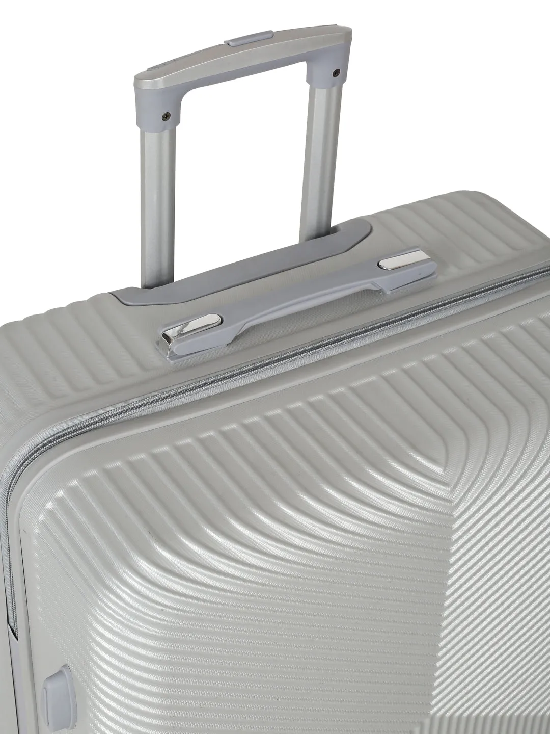 Grey Textured Hard-Sided Trolley Bag