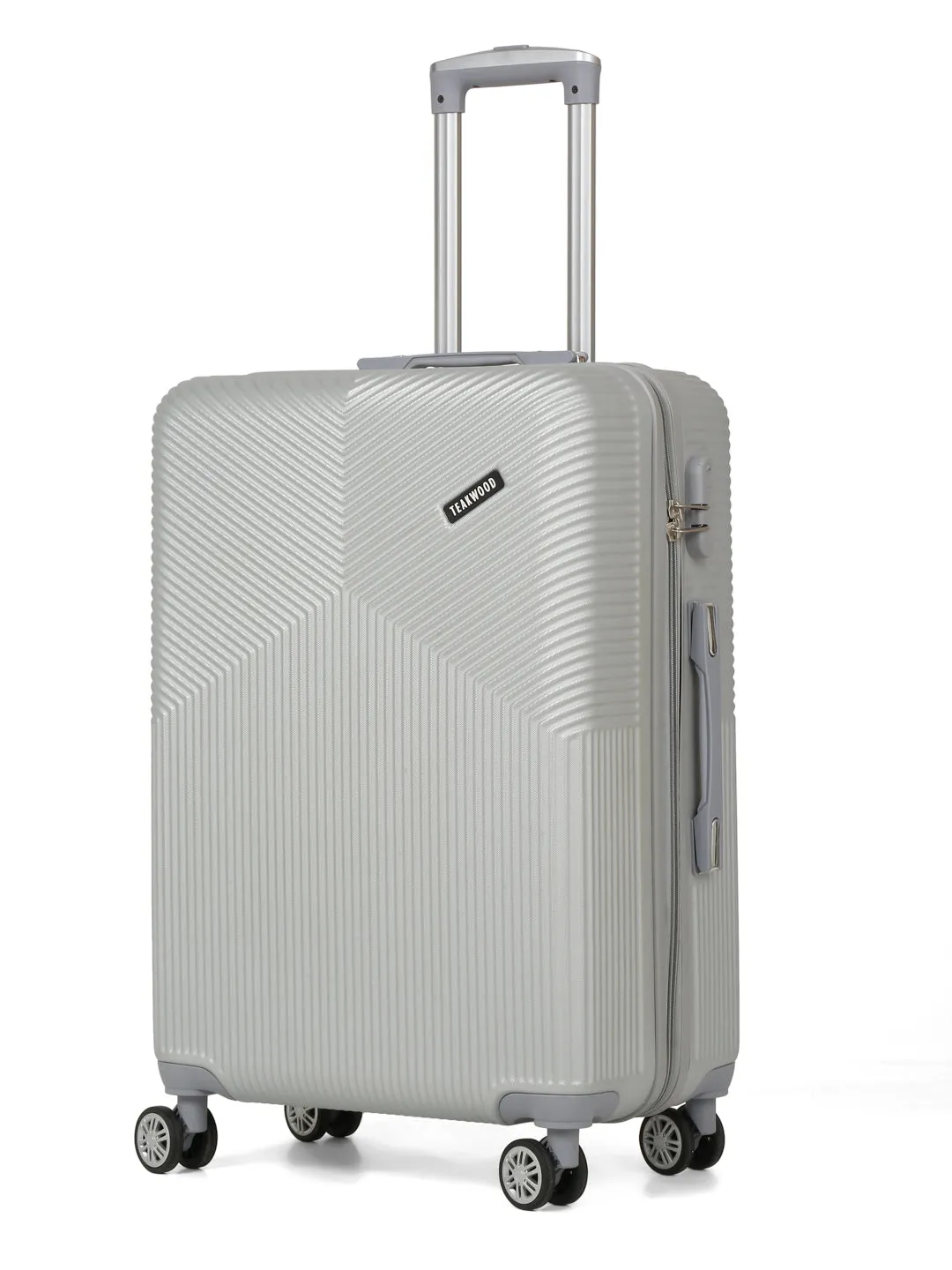 Grey Textured Hard-Sided Trolley Bag