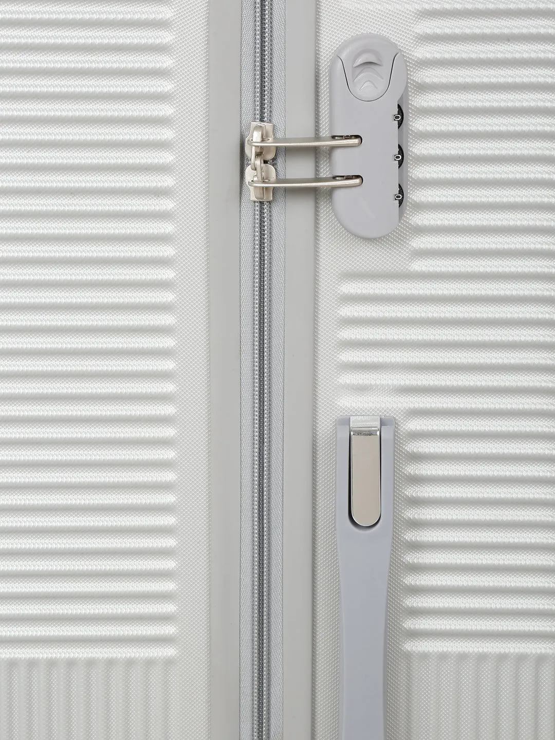 Grey Textured Hard-Sided Trolley Bag