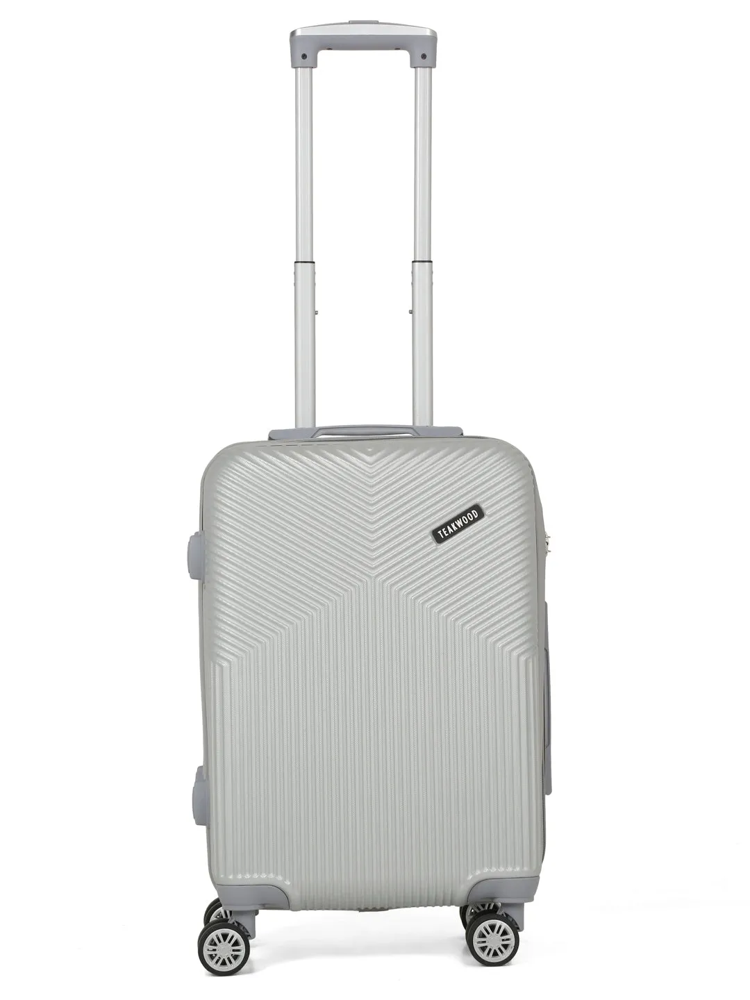 Grey Textured Hard-Sided Trolley Bag