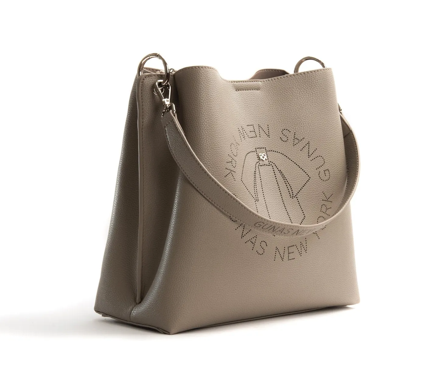 Gunas New York Tabitha Grey Bucket Shoulder Bag