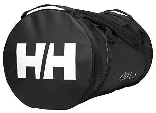 Helly Hansen Duffel 2 Water Resistant Packable Bag with Optional Backpack Straps, 70-liter (Meduim), 990 Black