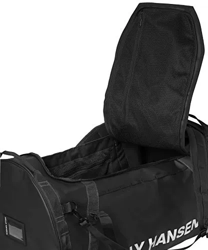Helly Hansen Duffel 2 Water Resistant Packable Bag with Optional Backpack Straps, 70-liter (Meduim), 990 Black