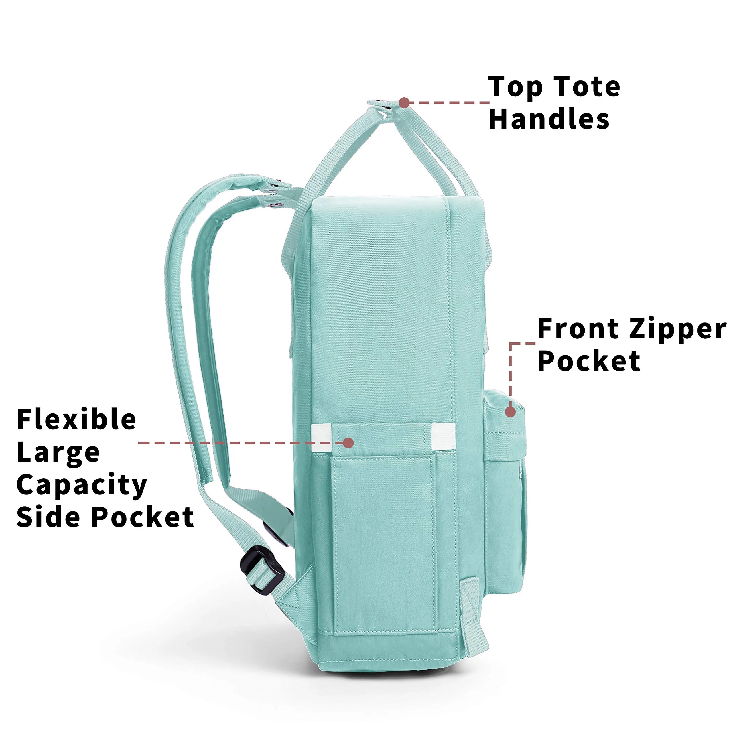 KALIDI Casual Backpack for Women,15 Inches Laptop Classic Backpack Camping Rucksack Travel Outdoor Daypack College School Bag (Mint Green)