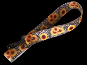 Keyring lanyard leopard print and sunflowers design gift birthday idea