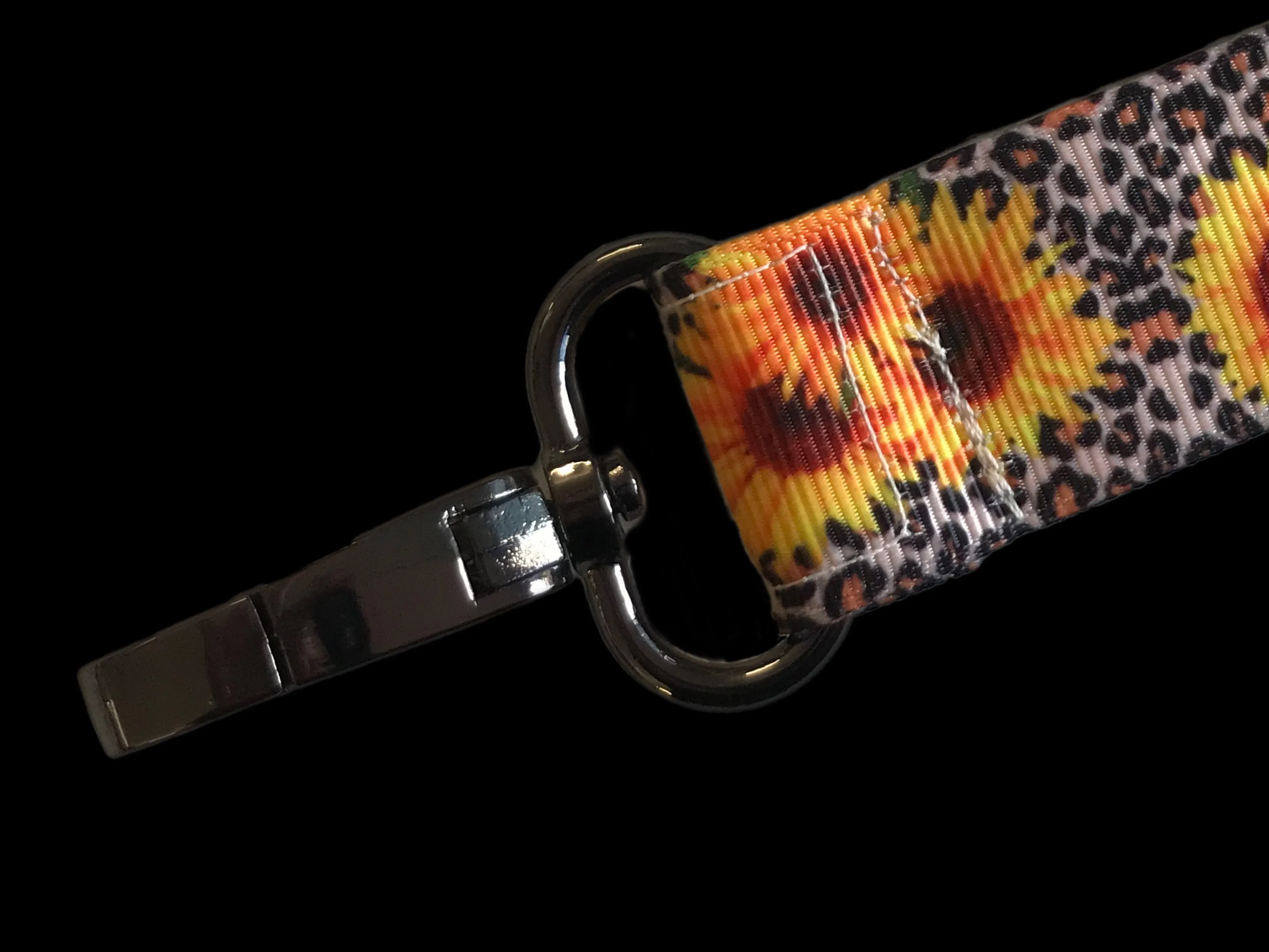 Keyring lanyard leopard print and sunflowers design gift birthday idea