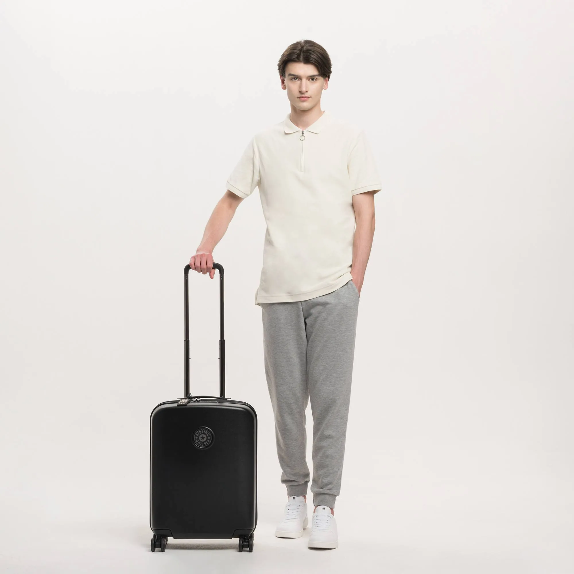 Kipling Curiosity Small 4 Wheeled Rolling Luggage - Black Noir