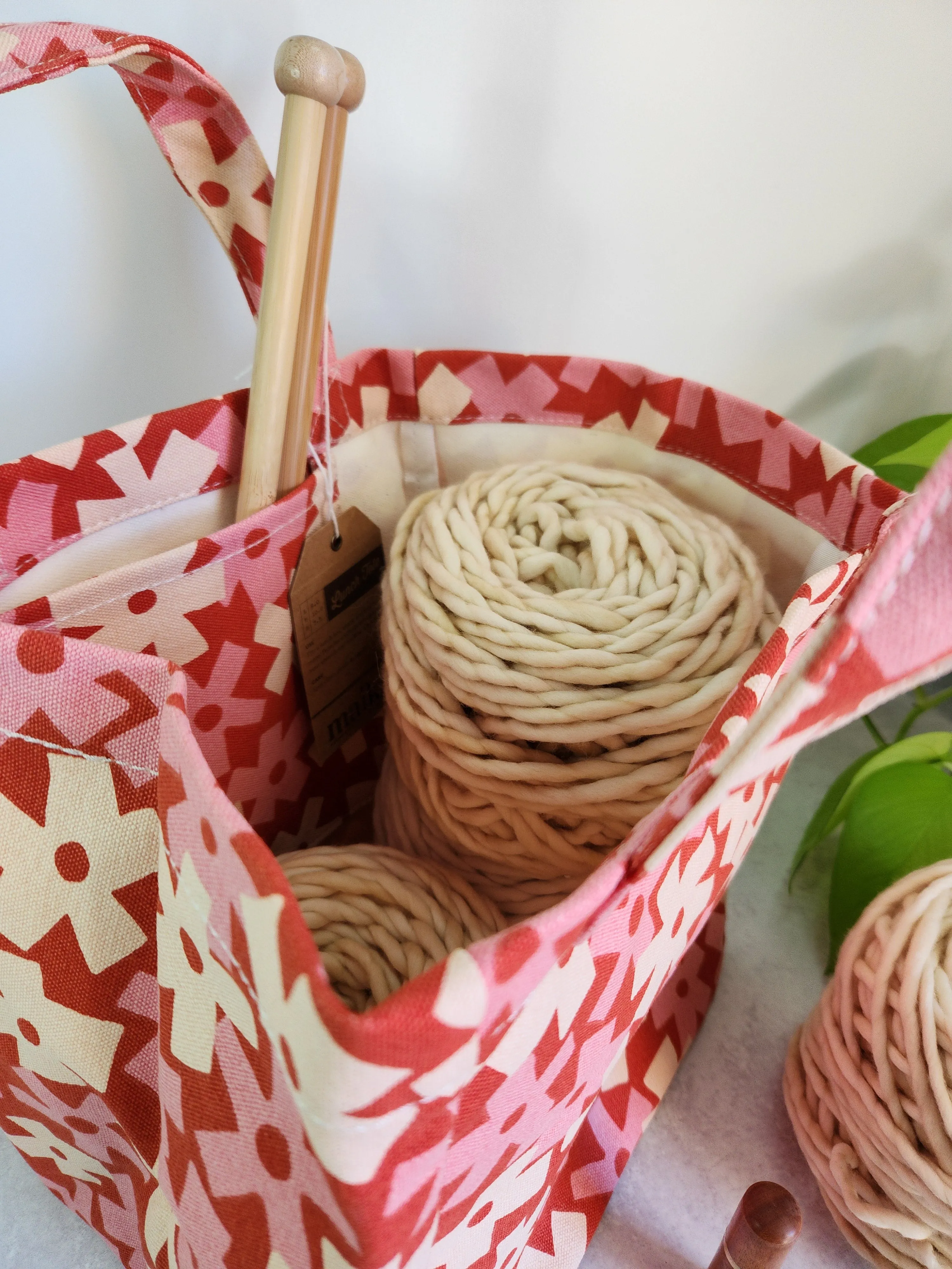 Knitting Project Bag, Lunch Tote, Solvang