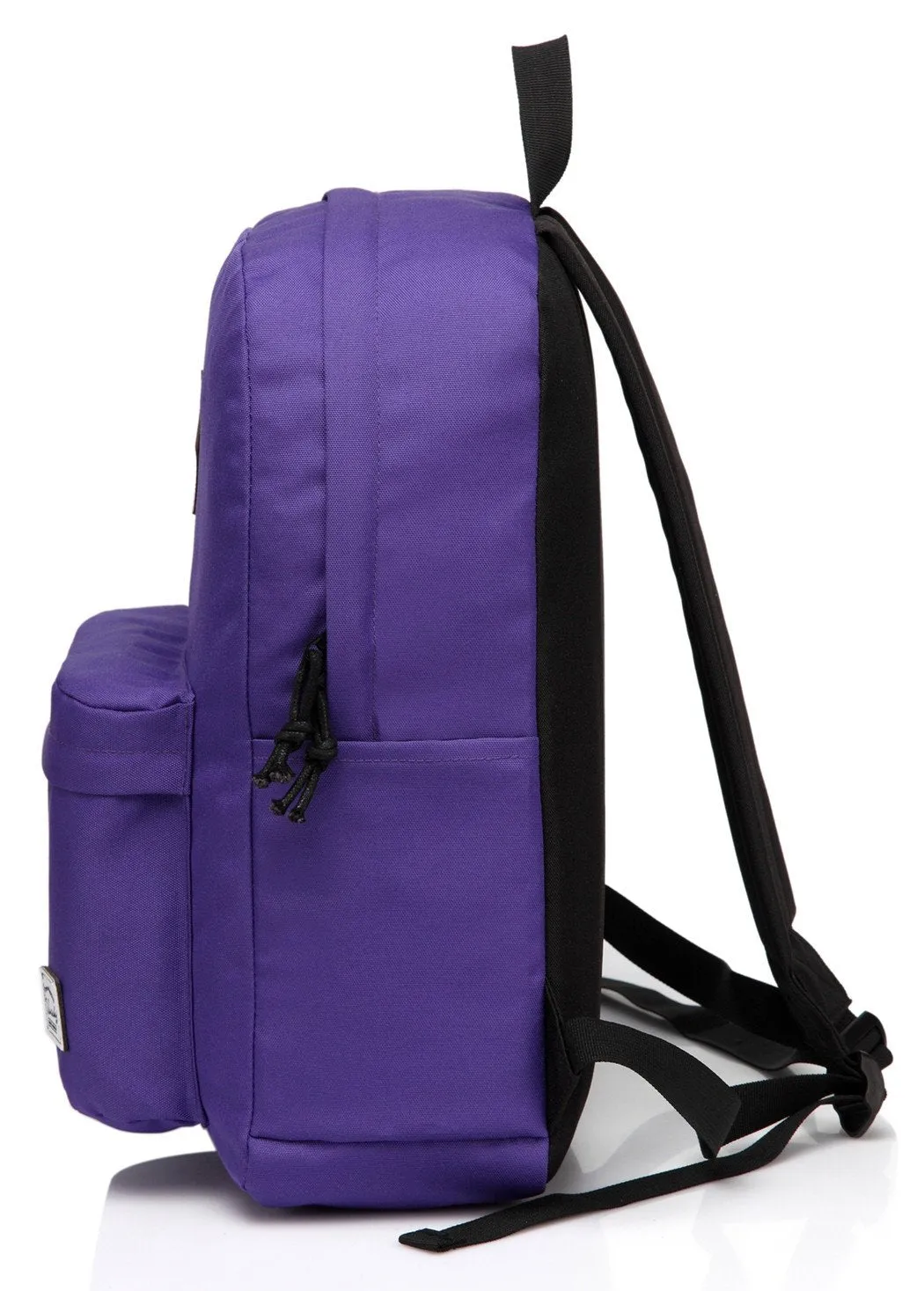 Lightweight Backpack for School, VASCHY Classic Basic Water Resistant Casual Daypack for Travel with Bottle Side Pockets (Purple)