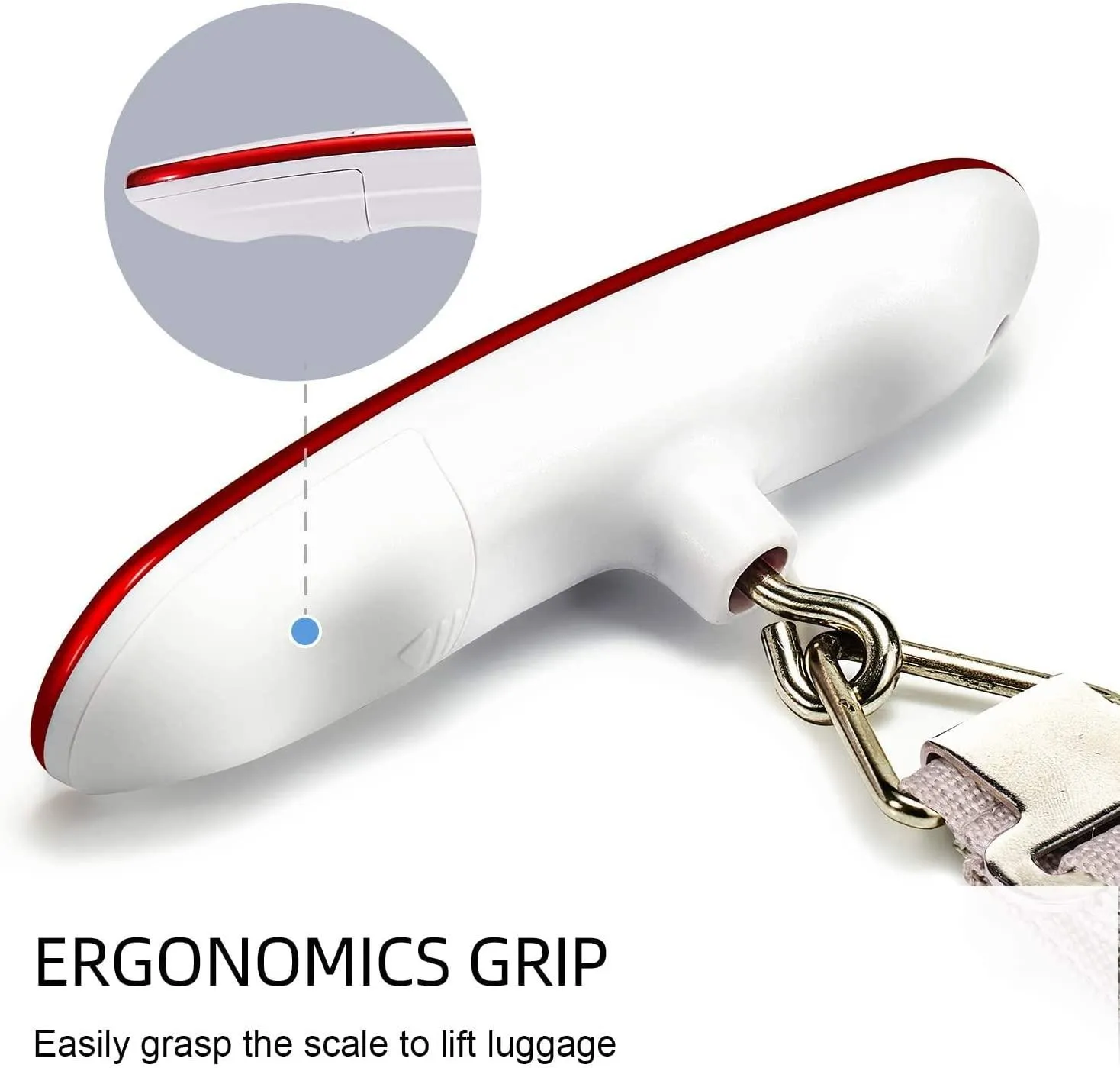 Luggage Scale Portable Digital Weight Scale for Travel Suitcase Weigher with Tare Function 110 Lb/ 50Kg Capacity Red