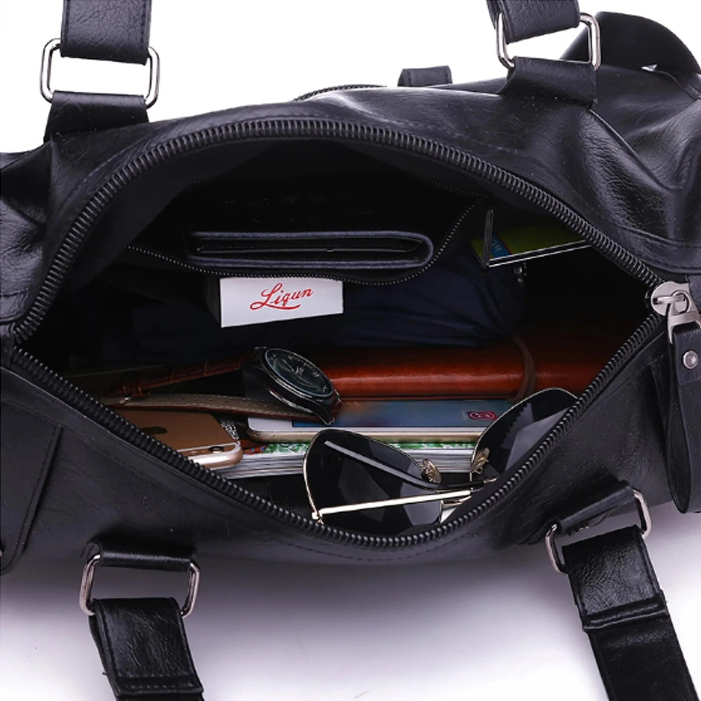 Luxury Men Durable Zipper Luggage Bag | LL PU Travel Duffle Leather Bag