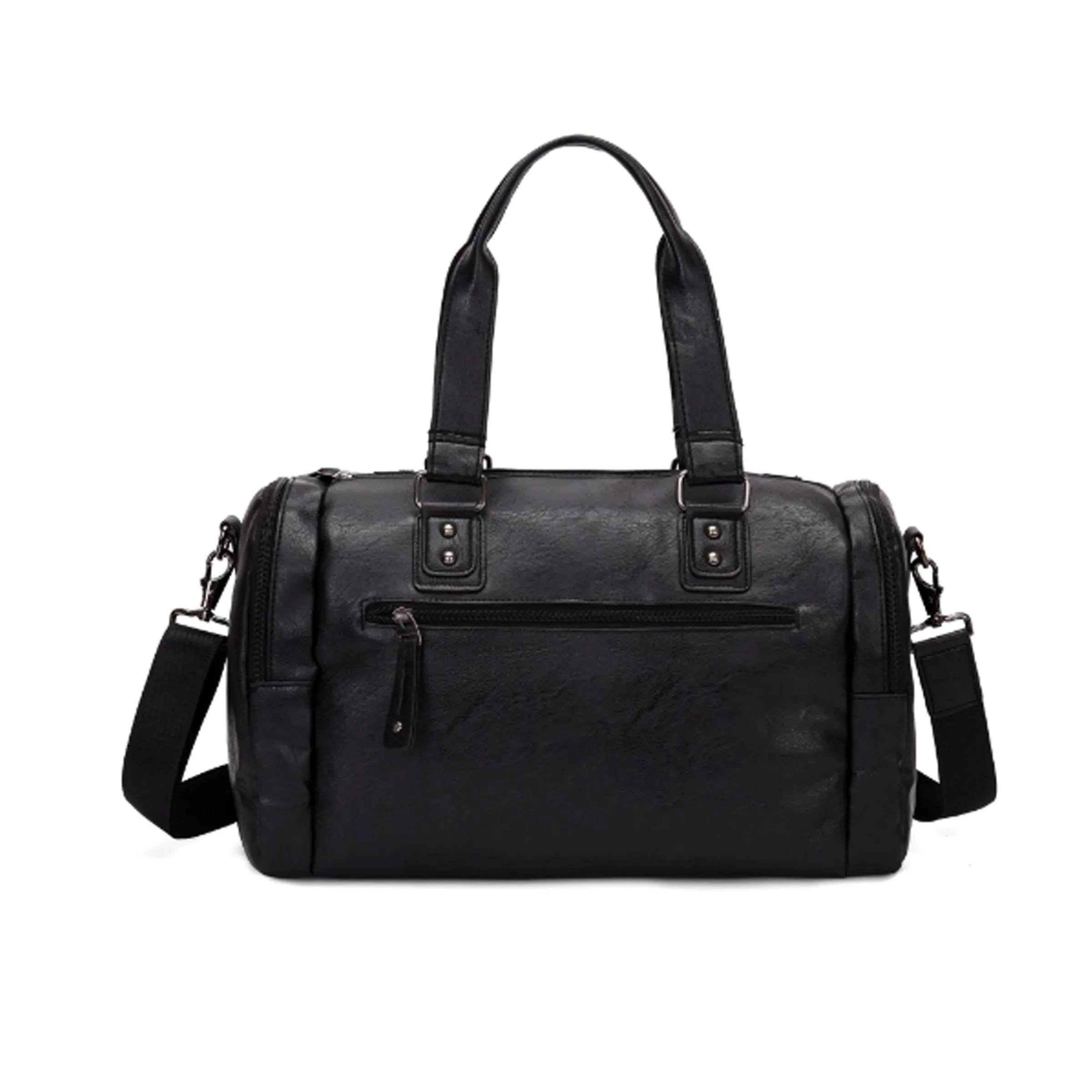 Luxury Men Durable Zipper Luggage Bag | LL PU Travel Duffle Leather Bag