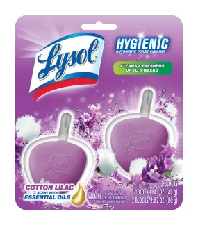 Lysol Hygienic Cotton Lilac Scent Automatic Toilet Bowl Cleaner 2.82 oz Tablet