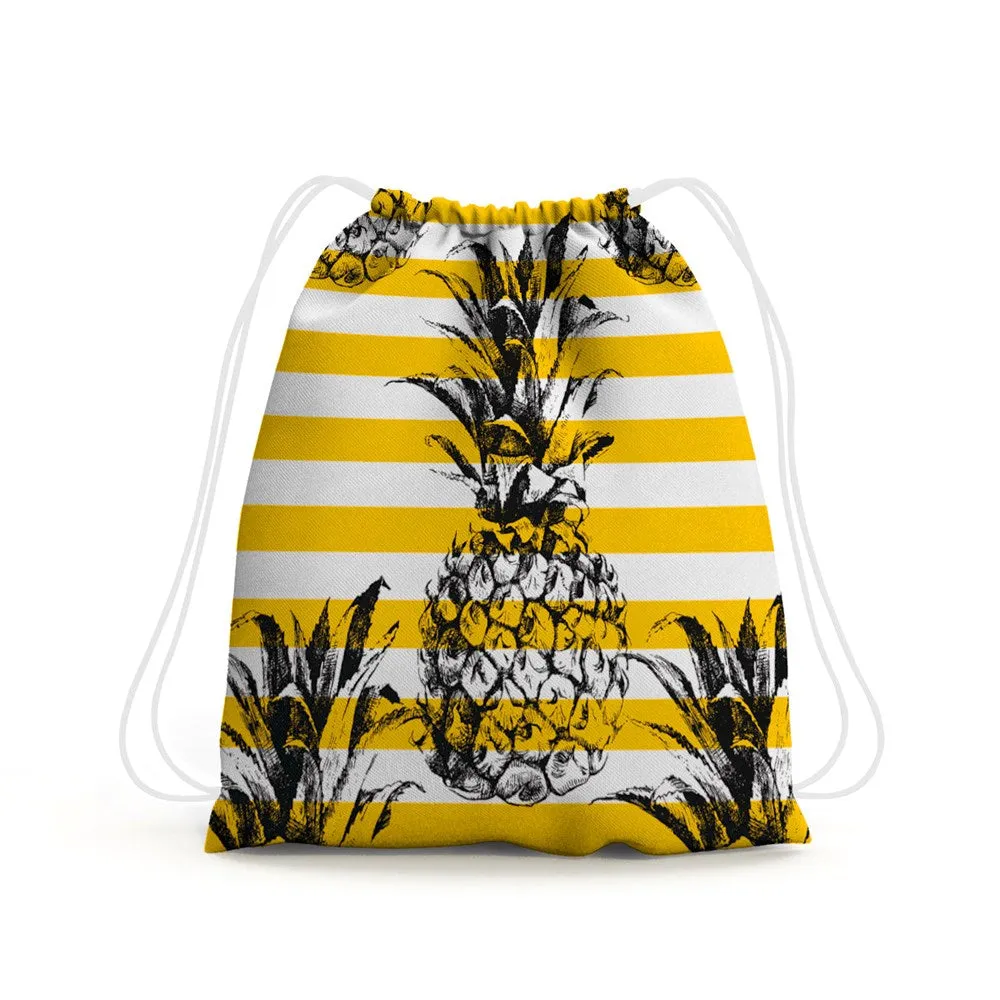 Microfibre Printed Backpack - Yellow Pines