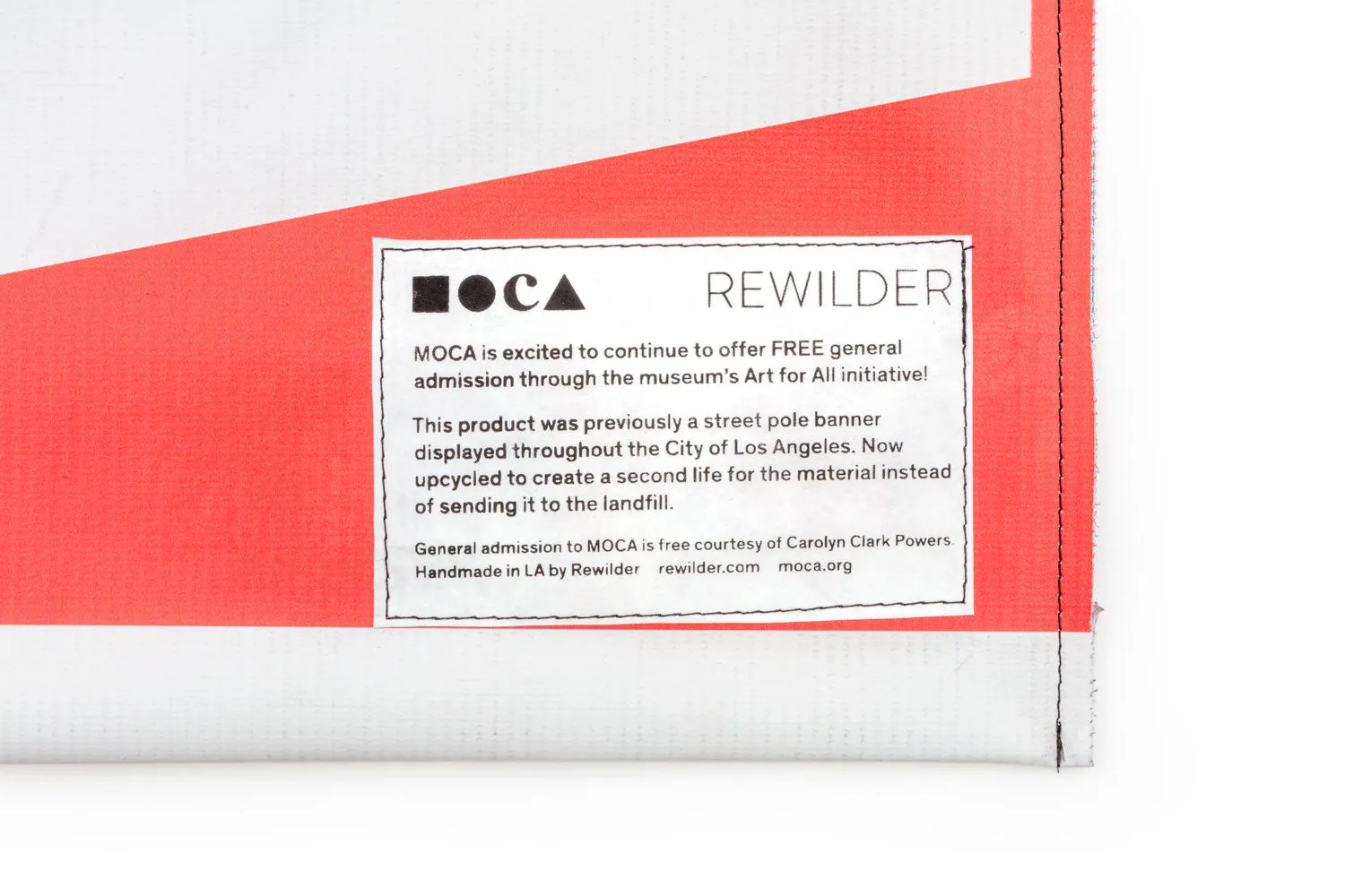 MOCA x Rewilder: Art For All Upcycled Library Tote