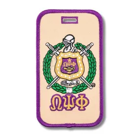 Omega Psi Phi ΩΨΦ Shield Embroidered Luggage Tag