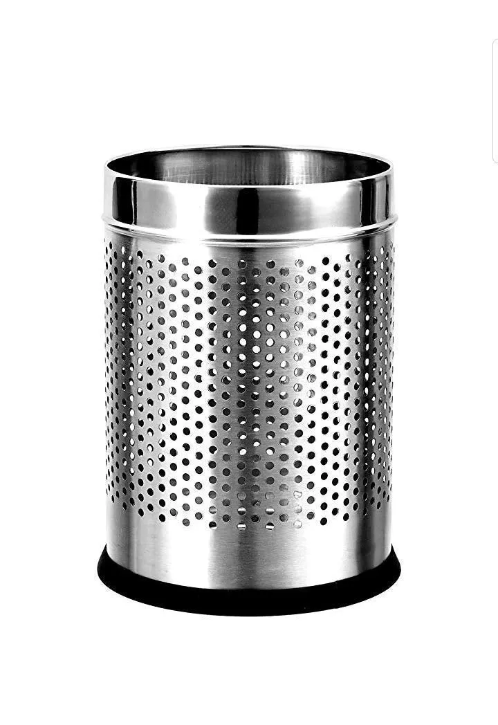 OPR Stainless Steel Dustbin Open Perforated Dustbin Without Lid
