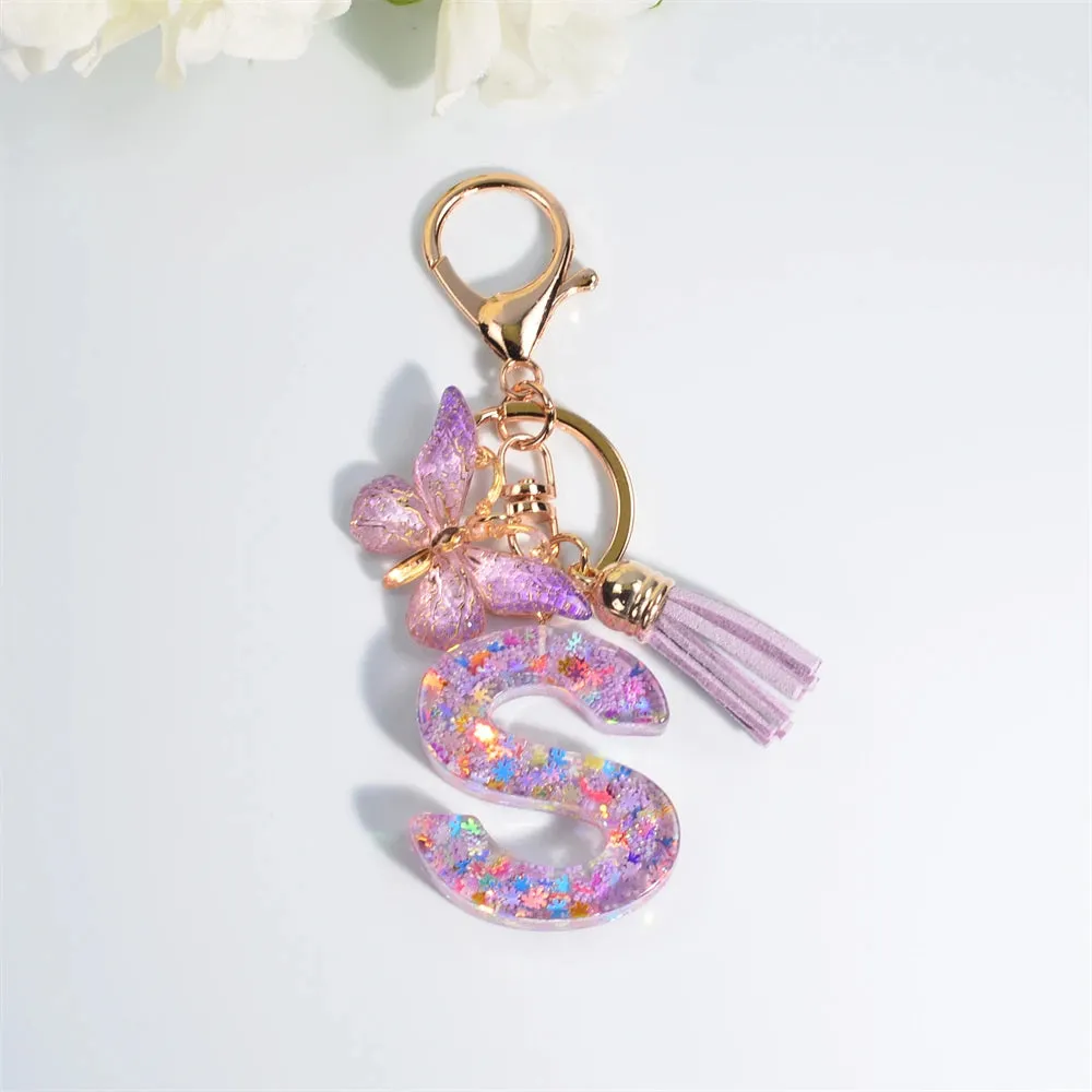 Owllaser A-Z Dreamy Sequin Letters Keychain, Bags Charms
