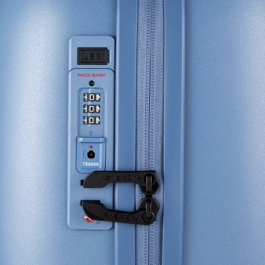 Pack Easy - (Size S) 47L Gen-T Cabin Trolley Shell Suitcase with TSA combination lock / USB port (8934MA) - Marine