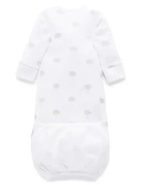 Purebaby Organic Sleepsuit - Pale Grey Tree