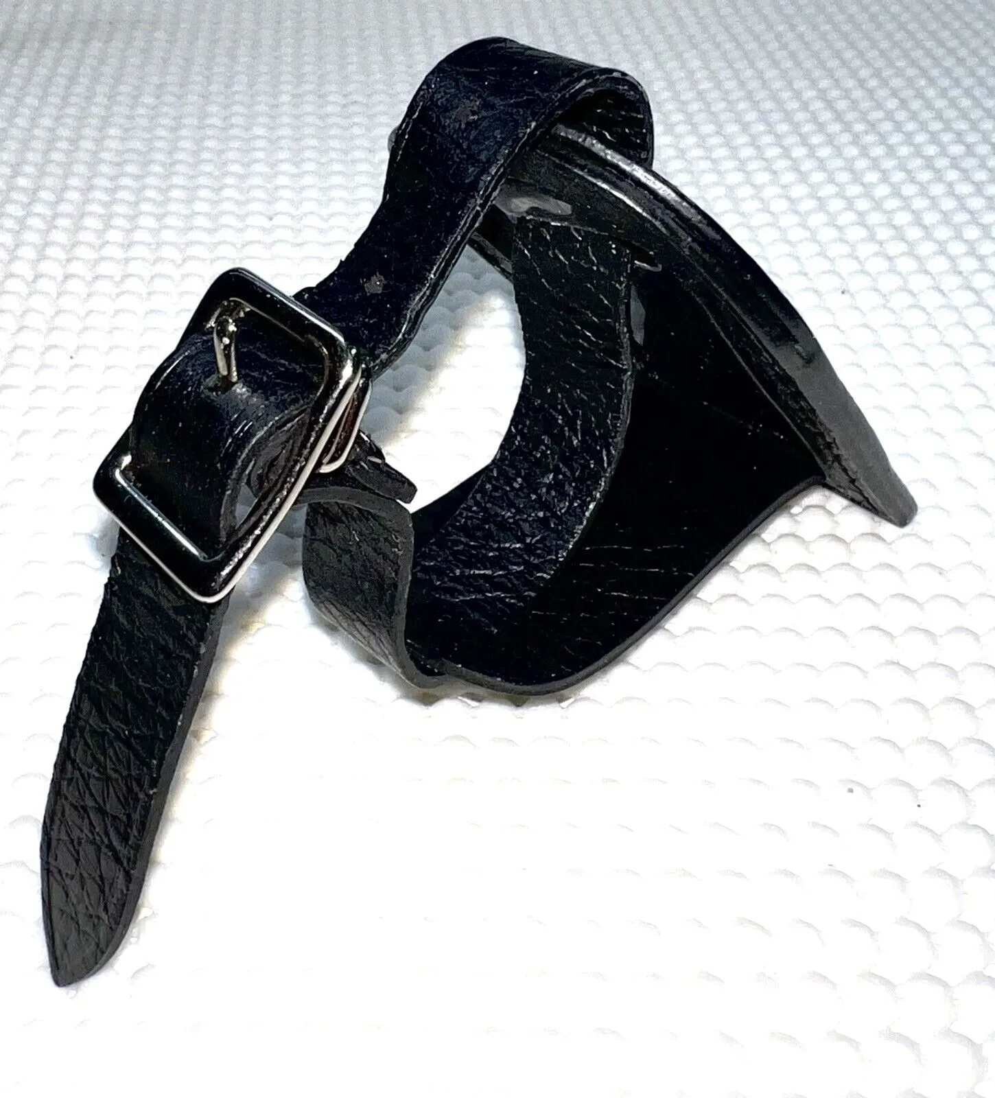 Rare Louis Vuitton Grained Leather Black Luggage Tag w/ SK Hot Stamp