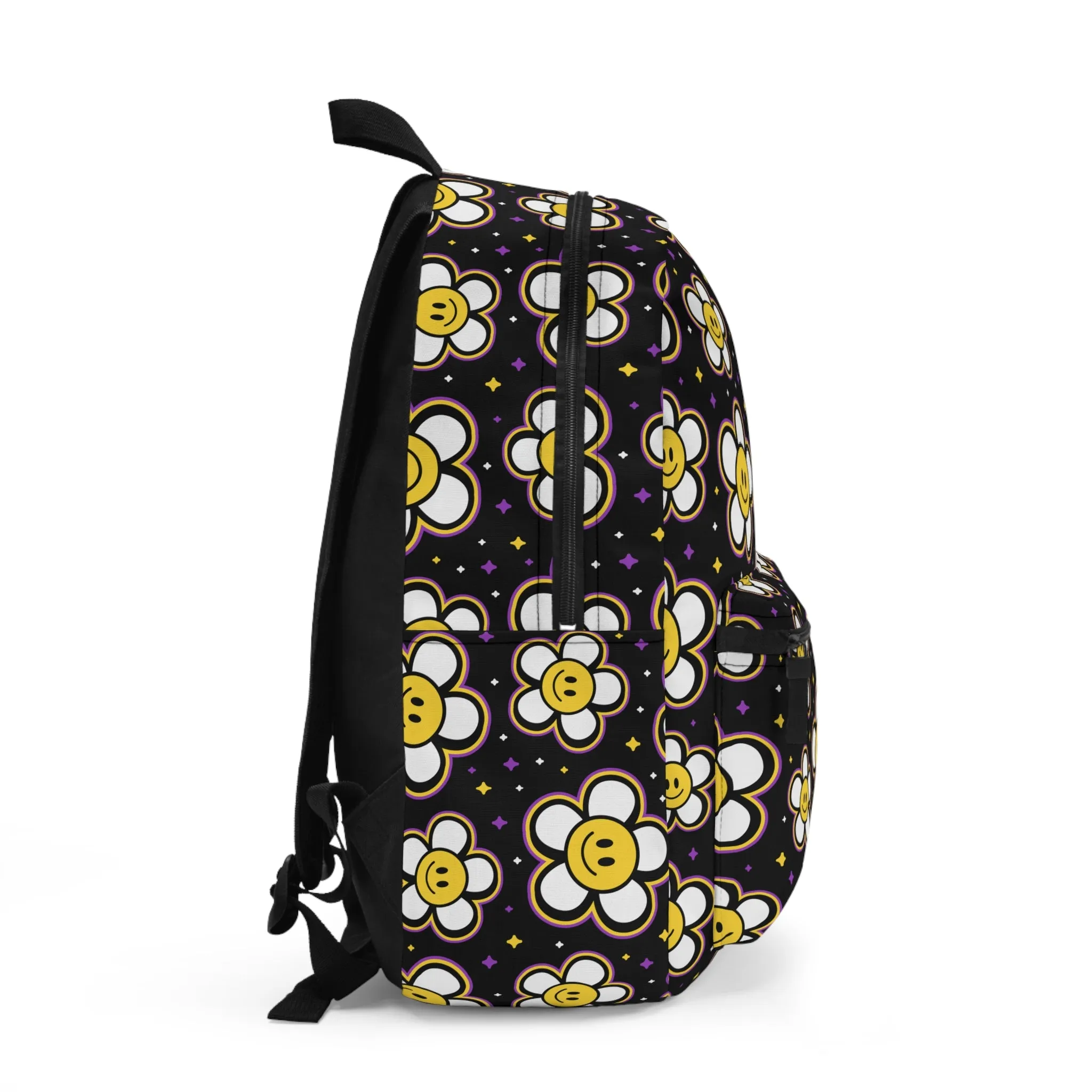 Retro Daisies with Smiley Faces Lightweight Backpack