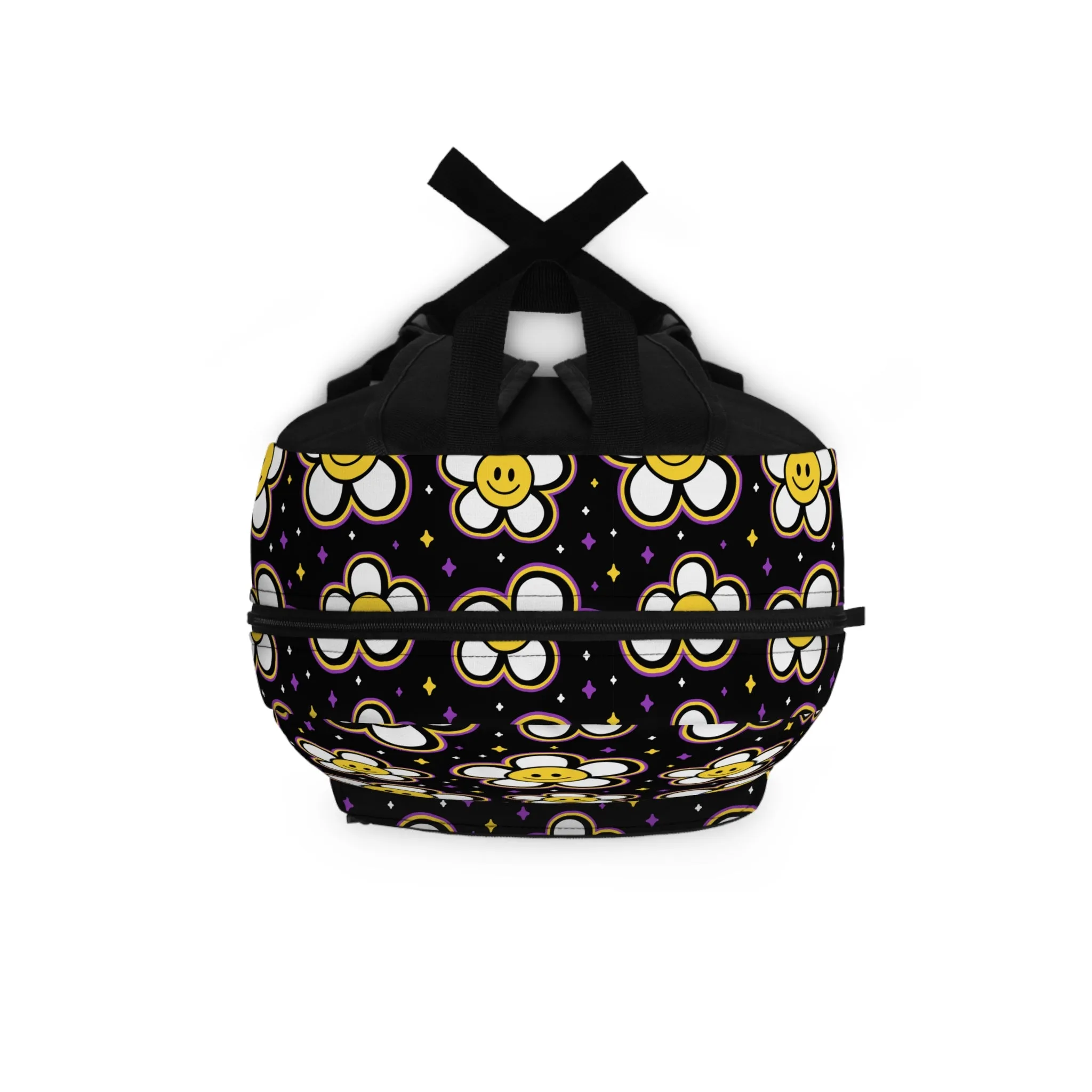 Retro Daisies with Smiley Faces Lightweight Backpack