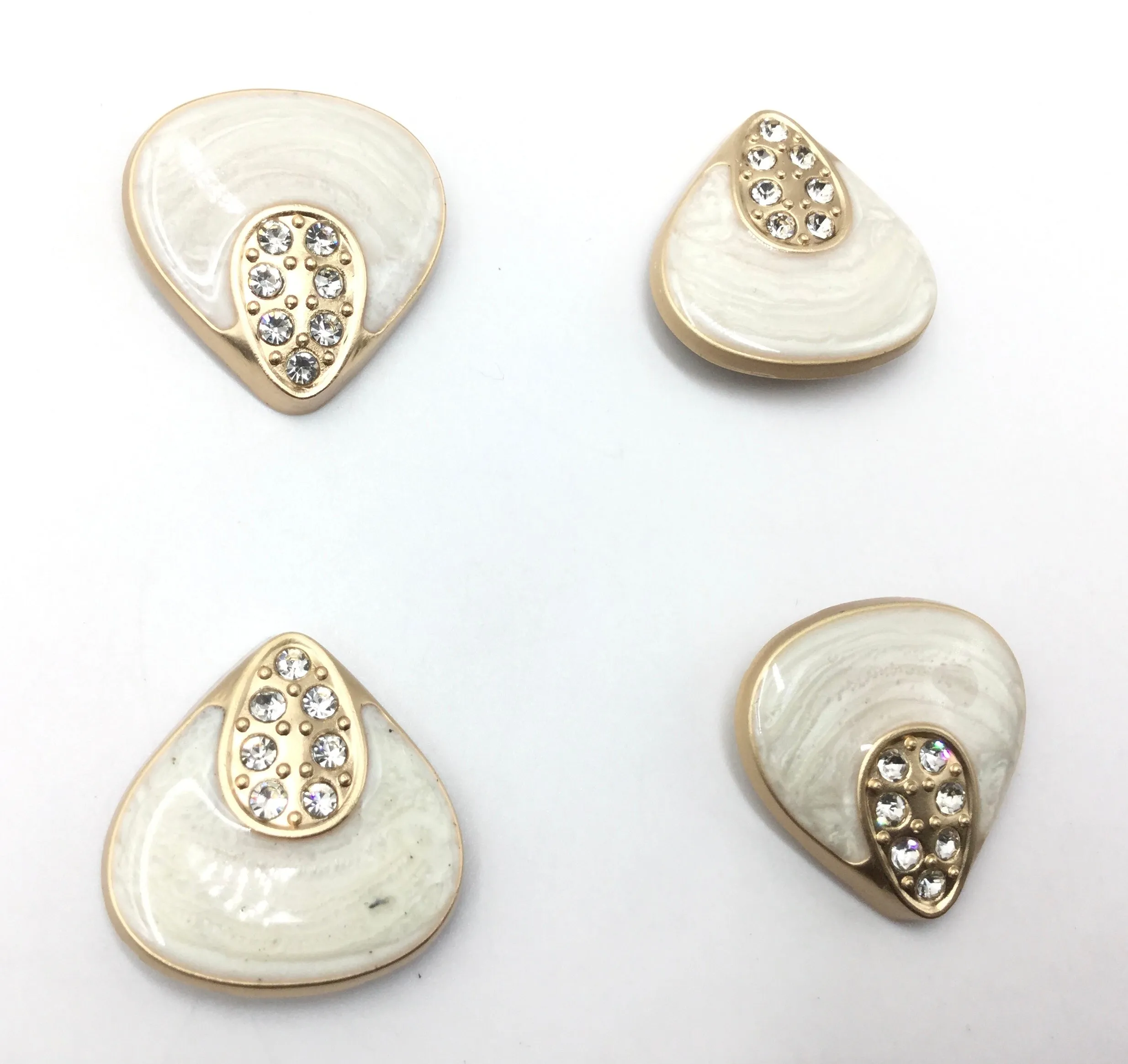 Sand Golden & White with Stone Cufflinks