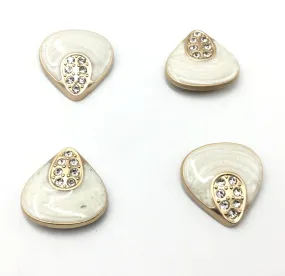 Sand Golden & White with Stone Cufflinks