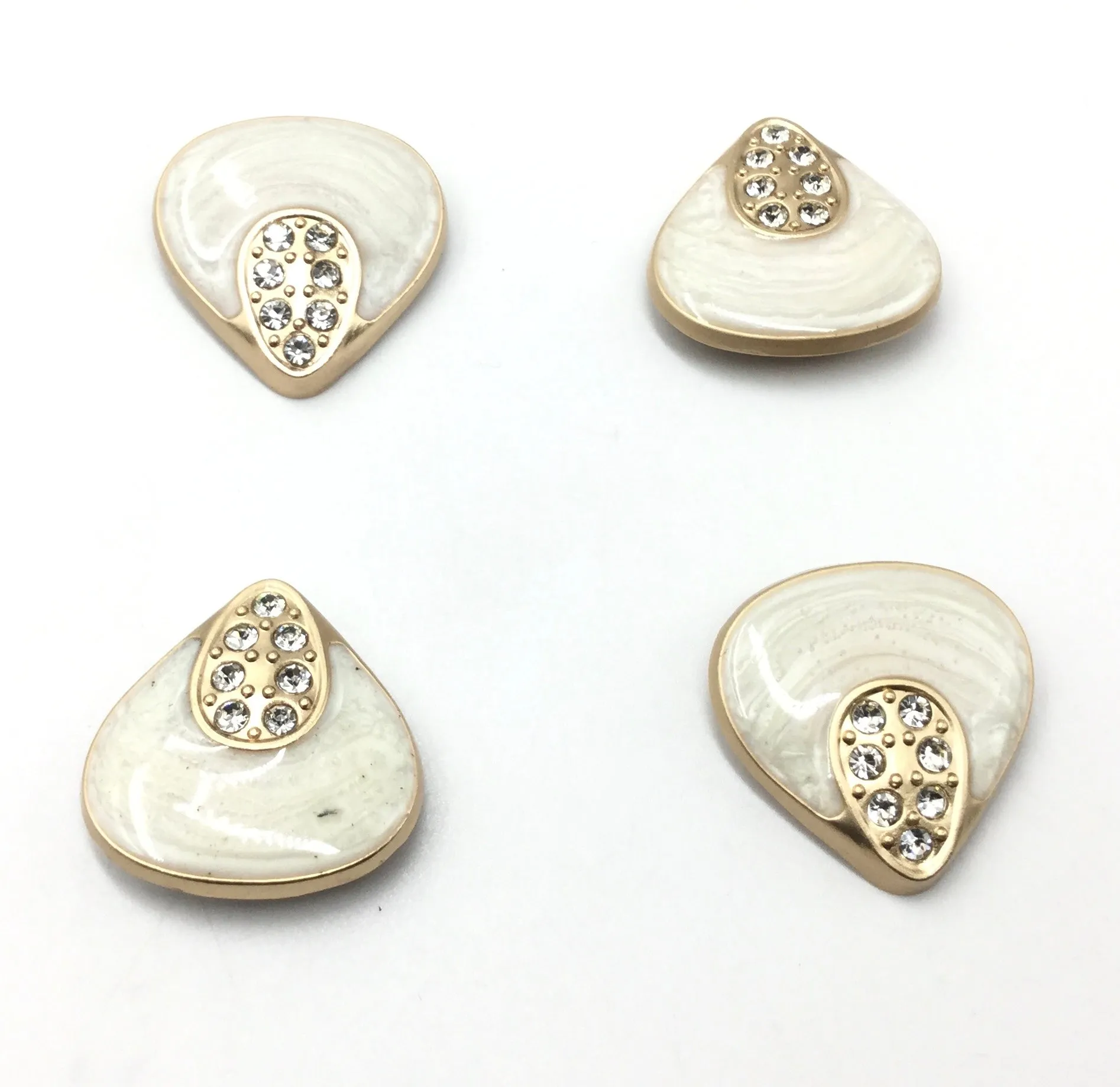 Sand Golden & White with Stone Cufflinks