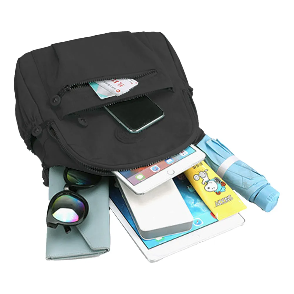 Small Nylon Ladies Travel Backpacks Women Shopping Backpack Black