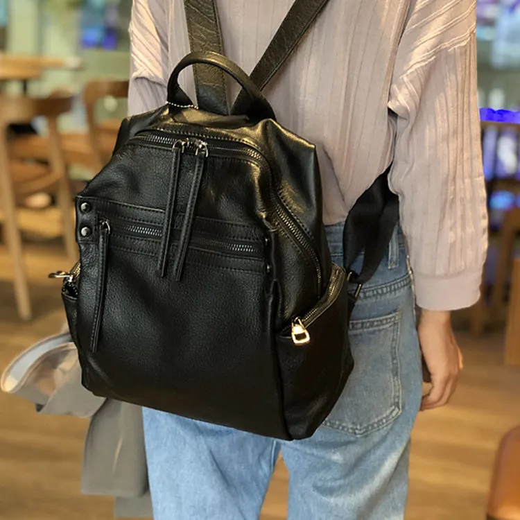 Stylish Ladies Rucksack leather Small Backpack Purse For Women