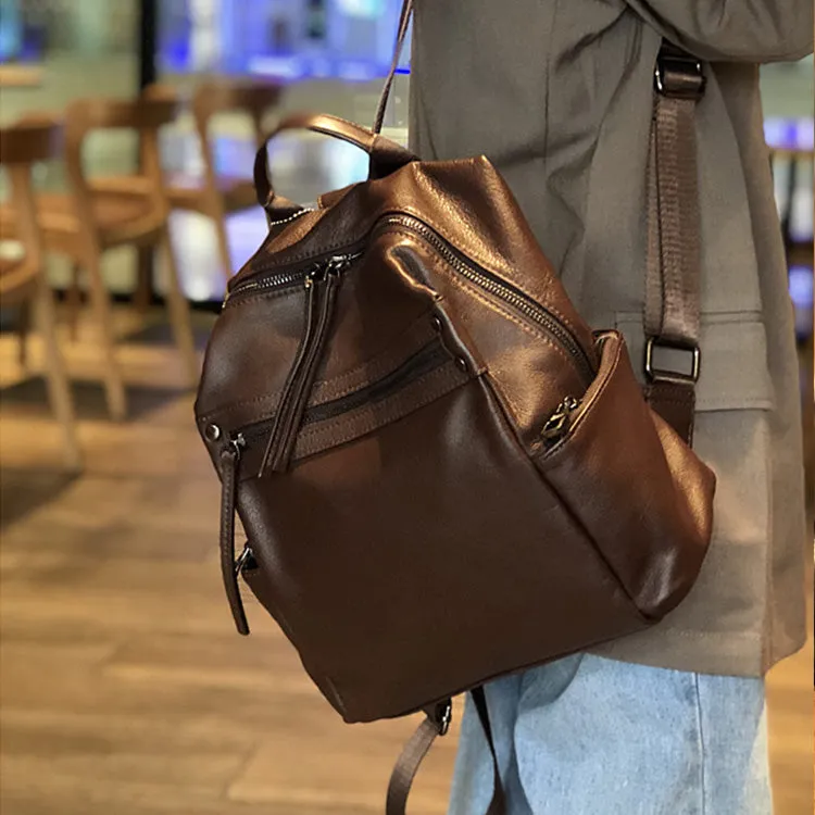 Stylish Ladies Rucksack leather Small Backpack Purse For Women