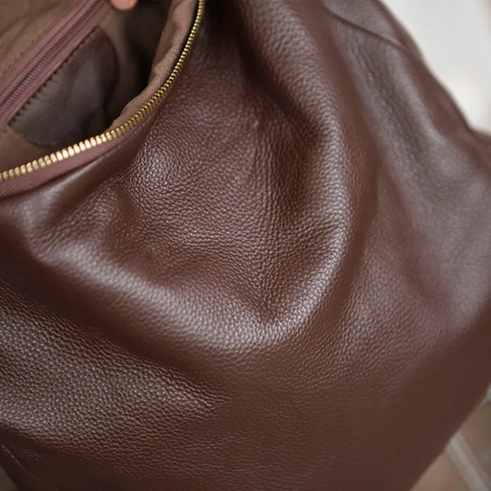 Stylish Womens Black Leather Rucksack Plain Black Backpack For Women