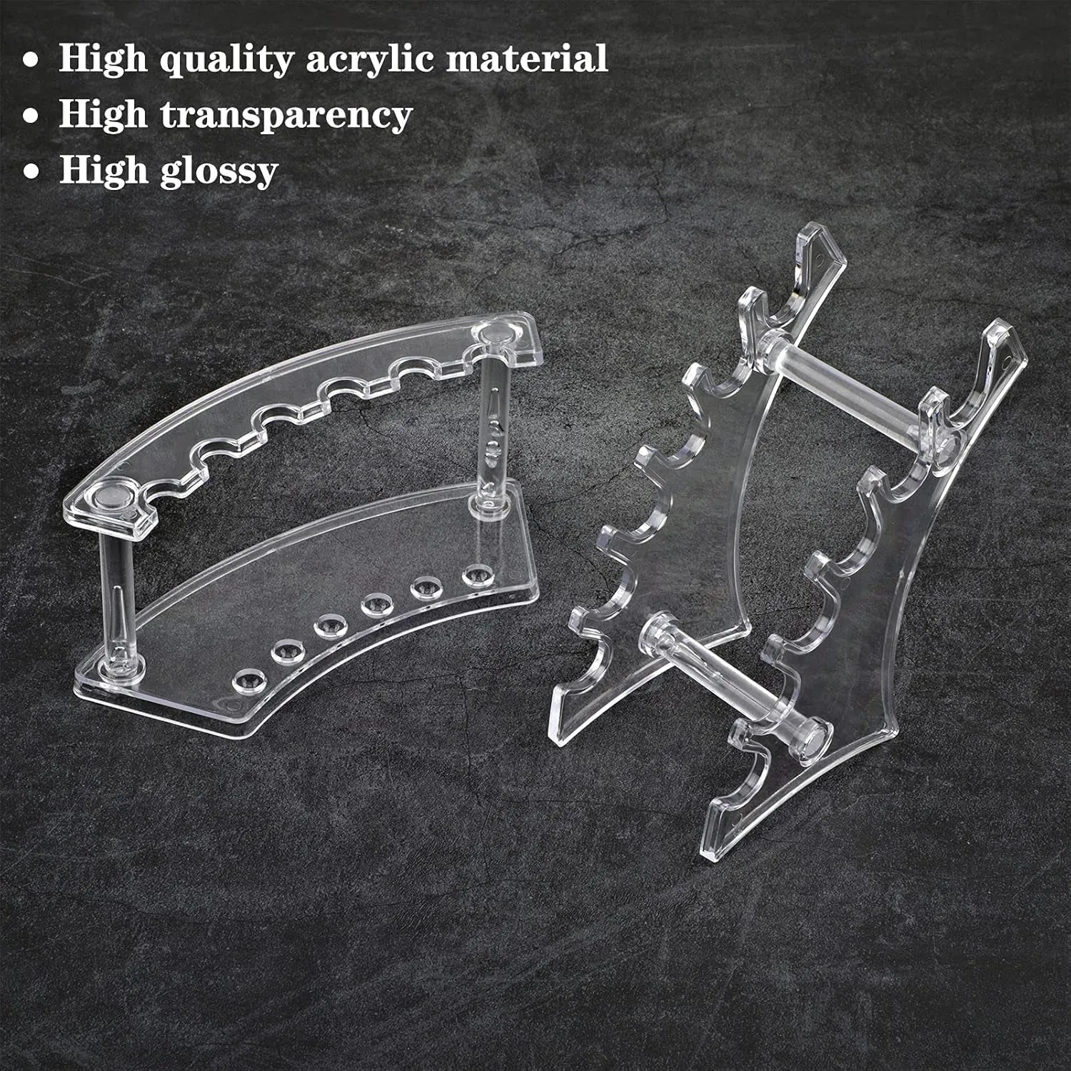 Teling 4 Pieces Pen Display Stand Acrylic Pen Holder Clear Pen Stand Rack Organizer Nail Brush Holder Stand for Make up Brush