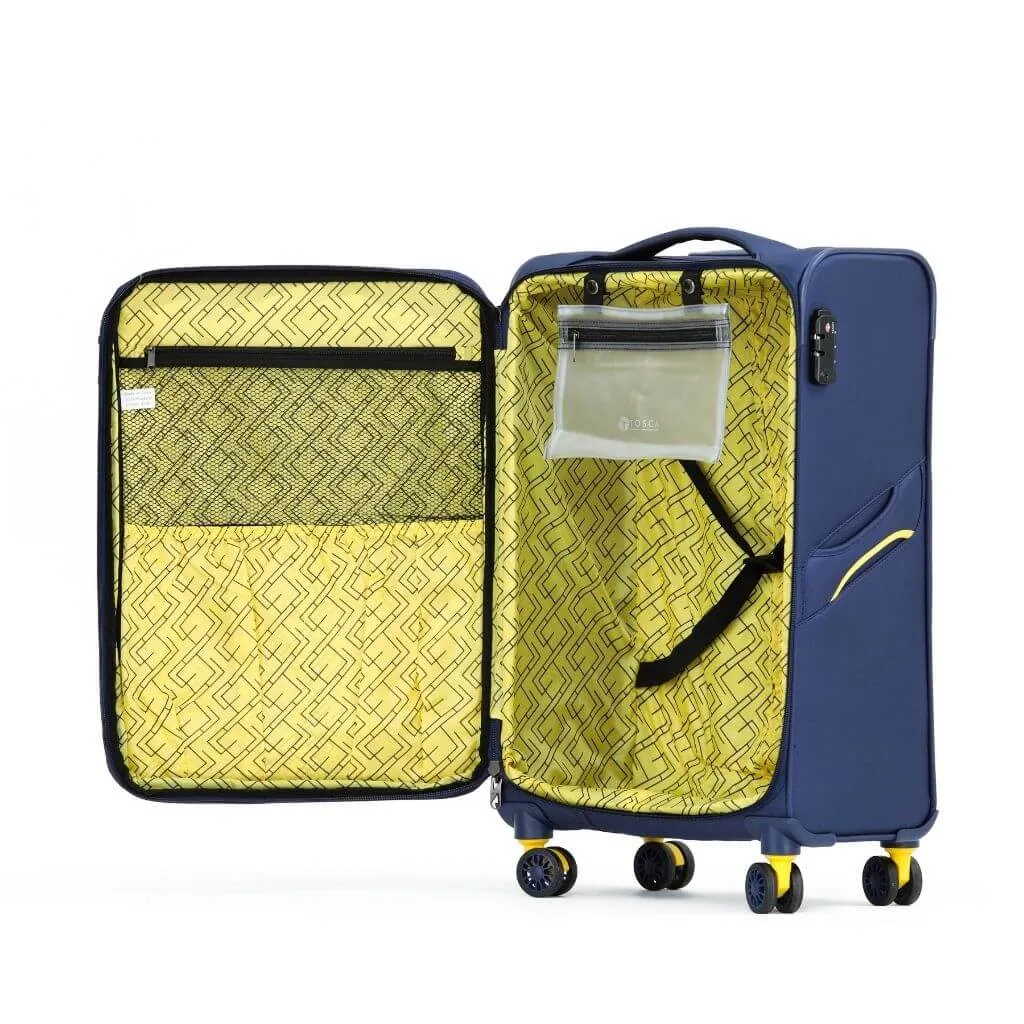 Tosca Max Lite 3.0 Softsided 3 Piece Suitcase Set - Navy