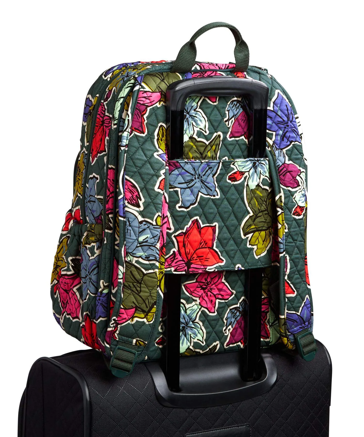 Vera Bradley Women's Campus Tech Backpack, Signature Cotton (Falling Flowers)