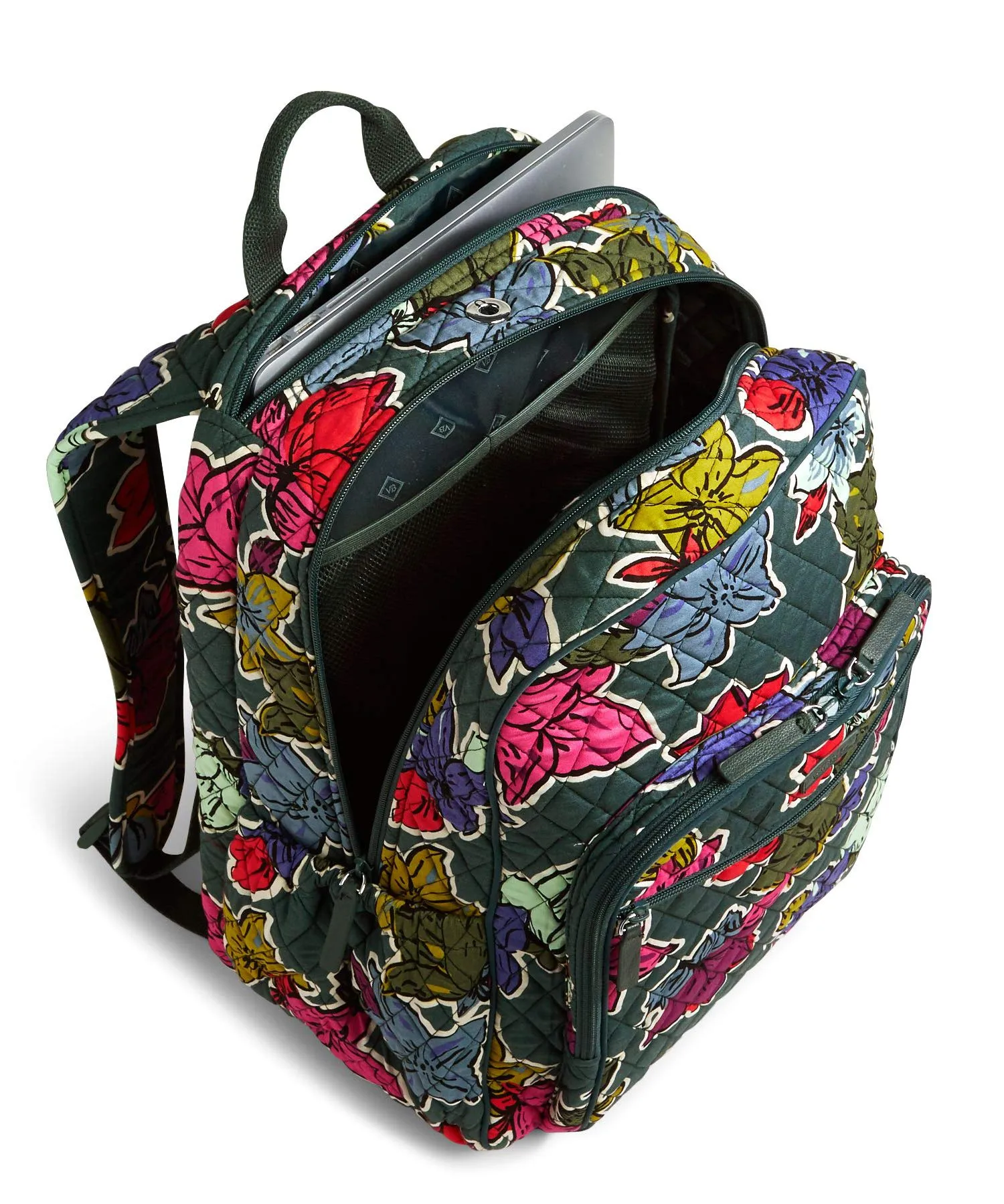 Vera Bradley Women's Campus Tech Backpack, Signature Cotton (Falling Flowers)