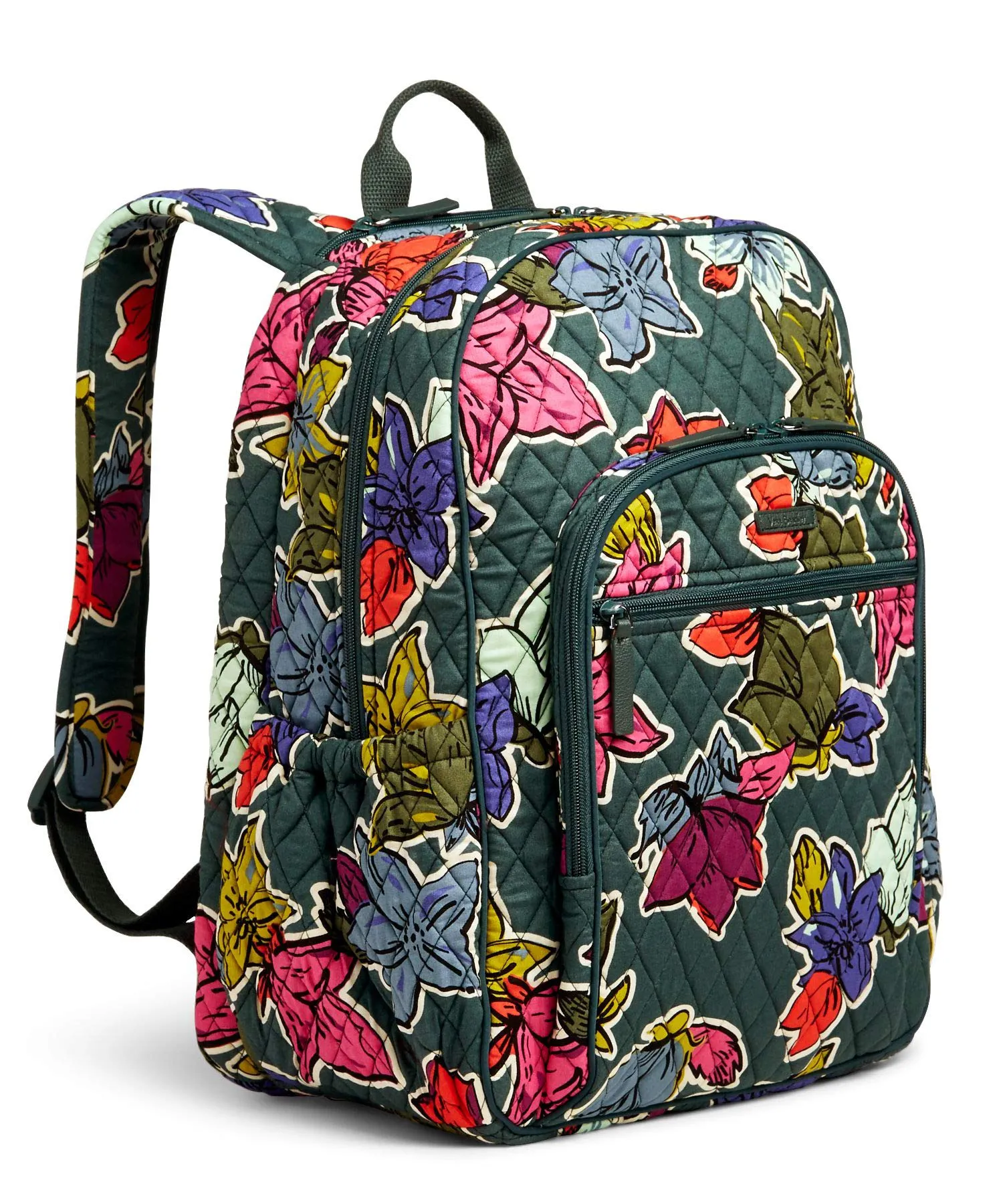 Vera Bradley Women's Campus Tech Backpack, Signature Cotton (Falling Flowers)