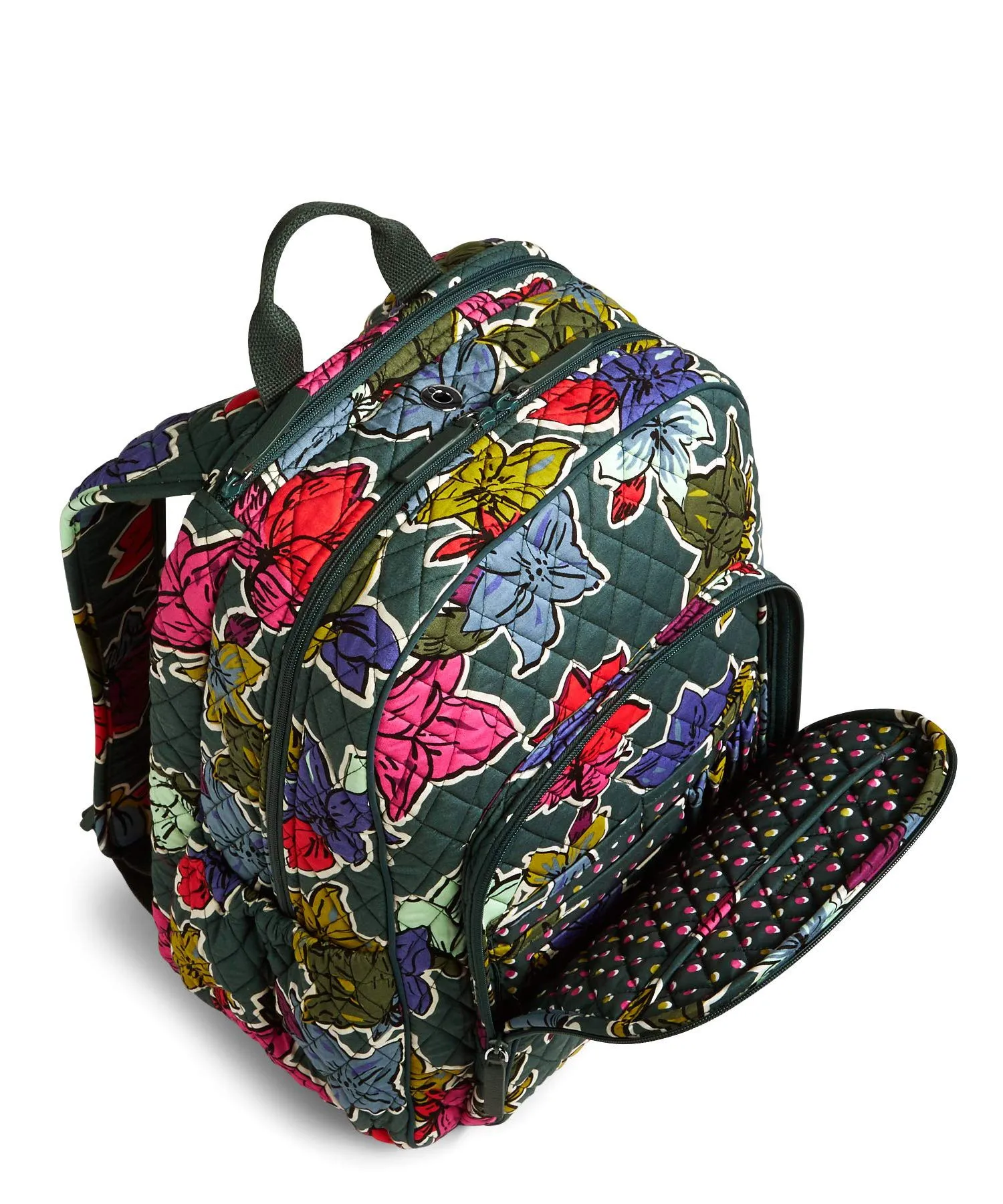 Vera Bradley Women's Campus Tech Backpack, Signature Cotton (Falling Flowers)