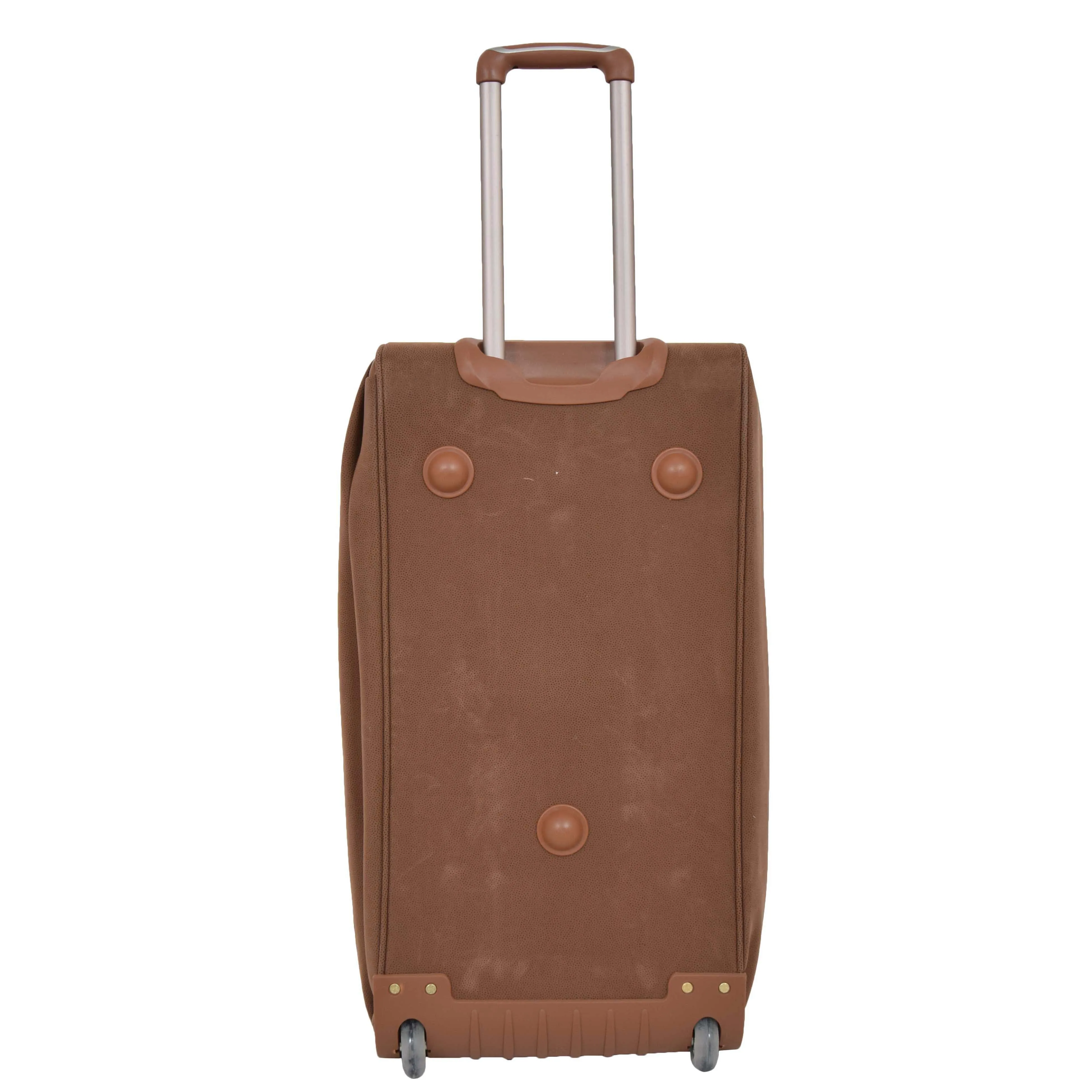 Wheeled Holdall 30" Large Camel Faux Leather Travel Duffle Bag Swoose