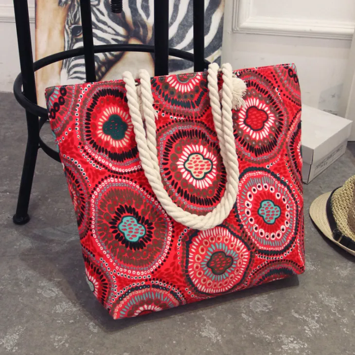 Women's Large Capacity Coloured Canvas Tote Bag