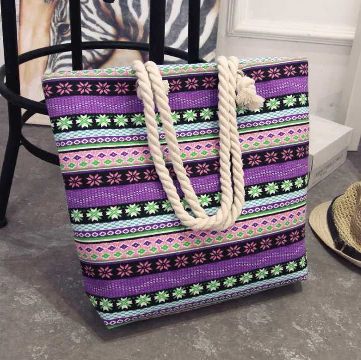 Women's Large Capacity Coloured Canvas Tote Bag